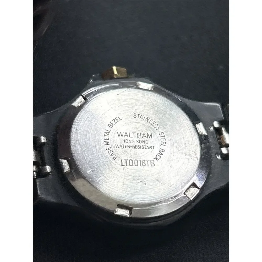 Vintage Waltham Black And Gold Tone Women’s Quartz Watch